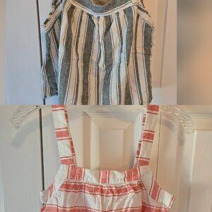 LOFT Bundle Set of Two Women's Tank Tops Size XS Coral Pink and Gray Green